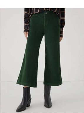 Pact organic wide leg cropped corduroy pants